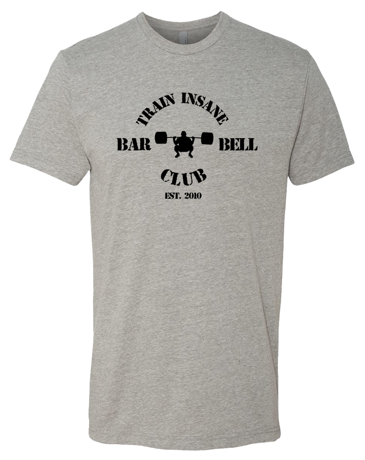 TI Barbell Club Mens Premium Fitted CVC Crew (DarkHeatherGray)