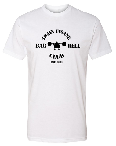TI Barbell Club Mens Premium Fitted CVC Crew (White)