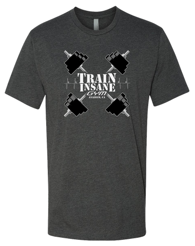 TI Barbells Mens Premium Fitted CVC Crew (Charcoal)